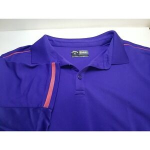 Callaway Golf Men's Polo Shirt Opti Dri Blue/purple Short Sleeve Quick Dry Large